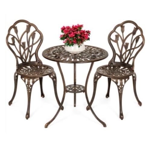 3-Piece Cast Aluminum Patio Bistro Furniture Set - Lot 679