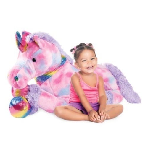 Kids Life-Size Plush Rainbow Unicorn Stuffed Animal - Lot 681