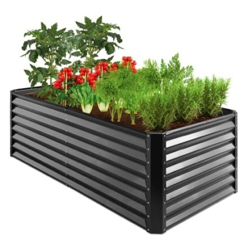 Outdoor Metal Raised Garden Bed, 6x3x2ft, Gray - Lot 692