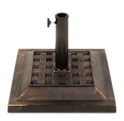 26lb Steel Square Patio Umbrella Base Stand, Basketweave Pattern - Lot 693