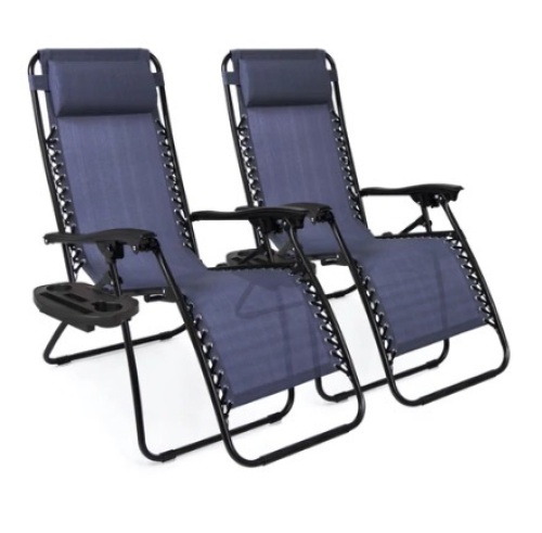 Set of 2 Adjustable Zero Gravity Patio Chair Recliners - Lot 706