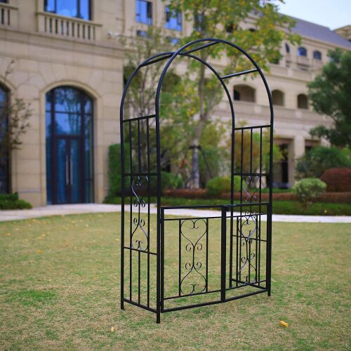 Steel Garden Arch with Gate - Lot 3809