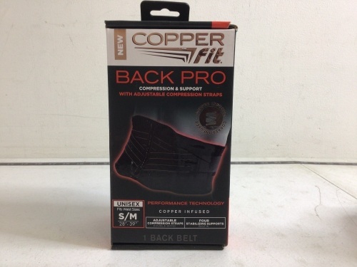 Unisex Back Pro Compression & Support, S/M, Appears New - Lot 988