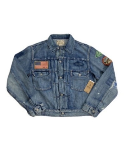 Polo Ralph Lauren Sportsman Trucker Patch Denim Jean Jacket, Size 4XL, Appears New - Lot 458