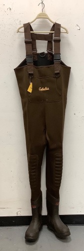 Cabela's Classic Series II Brown Neoprene Felt Sole Boot-Foot Waders, Size 10R, E-Commerce Return - Lot 448