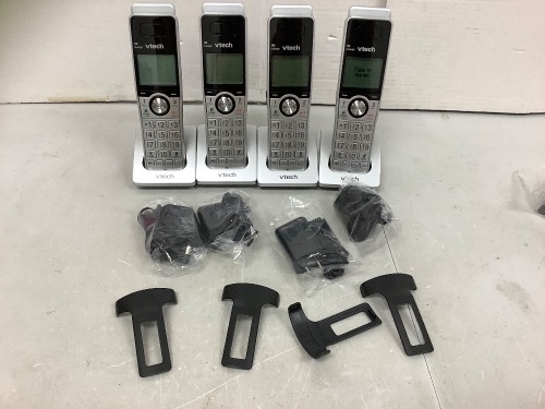 Vtech 5 Handset Super Long Range, Powers Up, E-Commerce Return - Lot 418