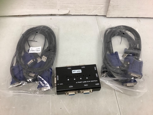 4 Port KVM Switch, Untested, Appears New - Lot 434