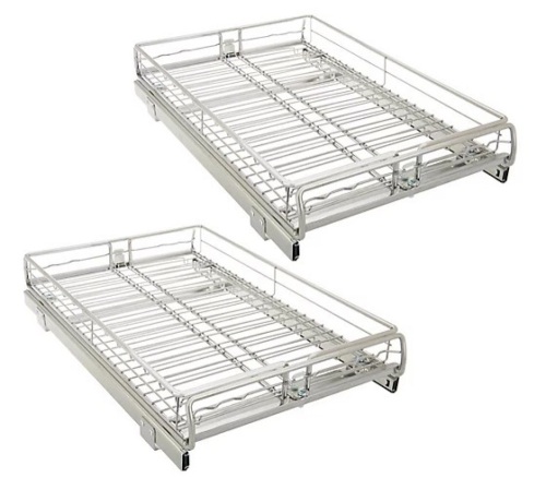 2pcs Adjustable Sliding Cabinet Organizers, Appears New - Lot 30