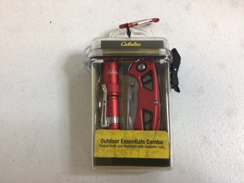 Outdoor Essentials Pocket Knife And Flashlight, Appears New - Lot 818