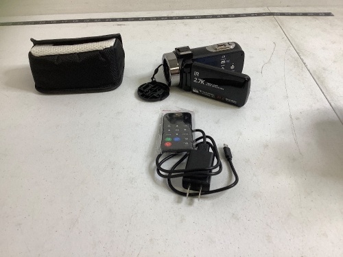 Video Camera Camcorder, 2.7K, Powers Up, Appears New - Lot 79