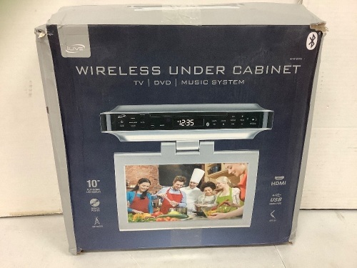 iLive Wireless Under Cabinet TV/DVD/Music System, Powers Up, E-Comm Return - Lot 614
