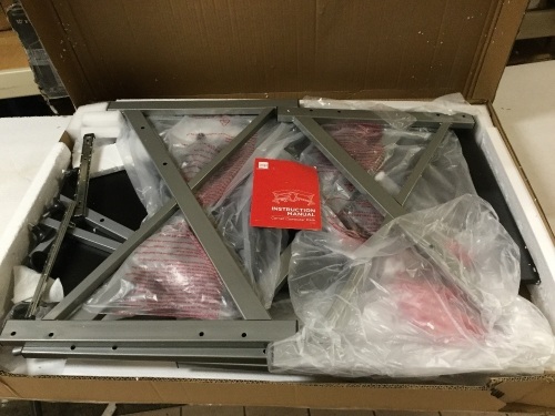 Modular L-Shape Corner Computer Desk w/ Wooden Tabletop, Keyboard Tray. Unknown Condition. Open Box E-Commerce Return - Lot 212