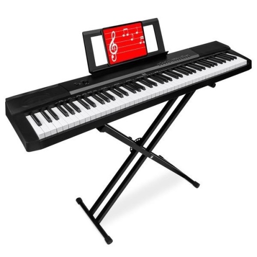 88-Key Digital Piano Set w/ Semi-Weighted Keys, Stand, Sustain Pedal. Tested and Works. E-Commerce Return - Lot 239