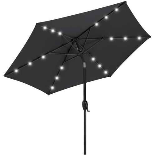 7.5ft Outdoor Solar Patio Umbrella w/ Push Button Tilt, Crank Lift.  - Lot 249