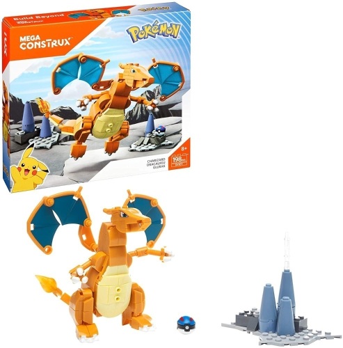 Mega Construx Pokemon Charizard Construction Set with character figures, Building Toys for Kids 198 Pieces. NEW - Lot 273