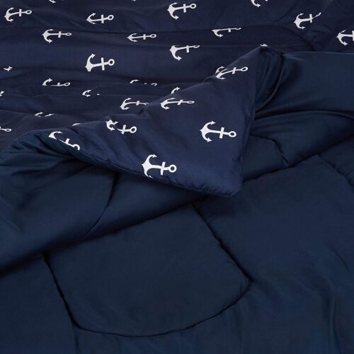 AmazonBasics Kid's Comforter, Twin 66" x 90", Navy Blue with White Anchors - Appears New - Lot 300A