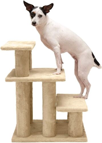 Furhaven Pet Steady Paws 2 or 3 Step Pet Stairs, Up to 22", Cream - Appears New - Lot 356