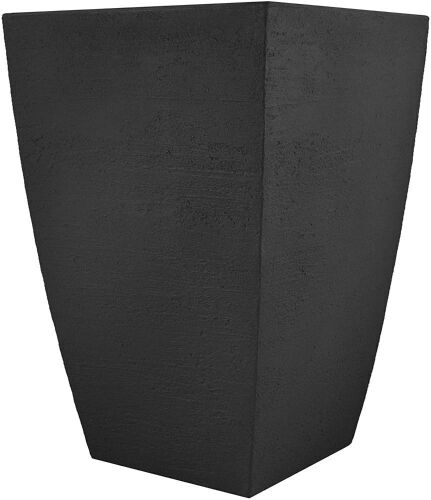 Tusco Modern Square Garden Planter, 19" Tall, Black - Appears New  - Lot 362