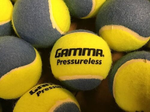 60 Gamma Pressureless Practice Tennis Balls, Blue/Yellow - Appear New - Lot 366