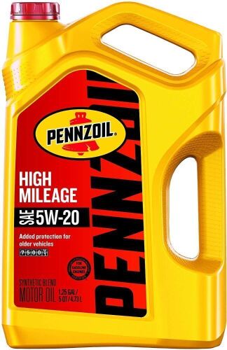 Pennzoil High Mileage Conventional 5W-20 Motor Oil for Vehicles Over 75K Miles, 5 Quart - NEW - Lot 367