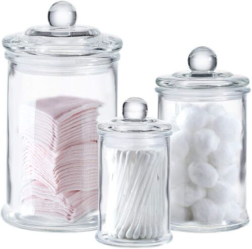 Whole Housewares Glass Apothecary Jars, 3 Piece Set - NEW - Lot 371
