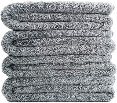 Polyte Quick Dry Microfiber Bath Towels, Set of 4, 30" x 57", Gray - NEW - Lot 372