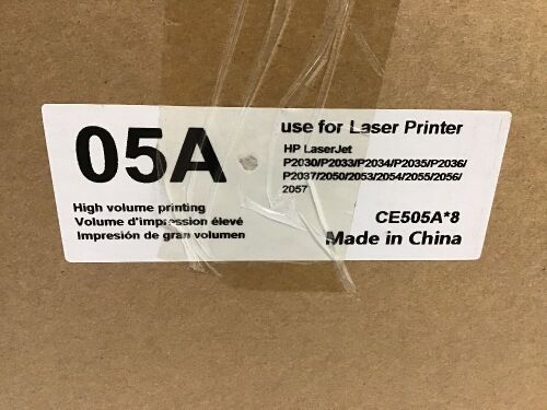 Compatible 8-Pack Black 05A CE505A Toner Cartridge by E4Print for LaserJet p2030/p2033/p2034/p2035/p2036/p2037/2050/2053/2054/2055/2056/2057 - NEW - Lot 385