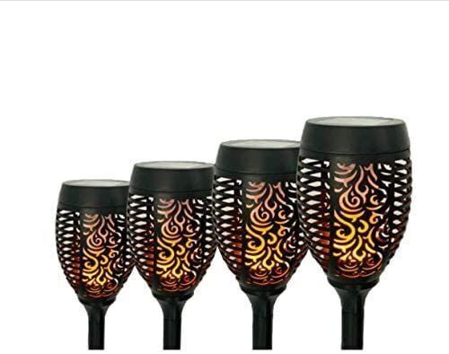 Dervish Solar Powered Dancing Flame Torch Stake Light, 43", Set of 4 - Appears New  - Lot 395