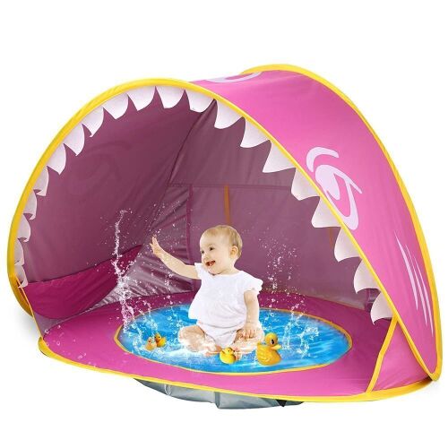Shark Pop Up Portable Baby Sun Shelter Tent with Pool - Appears New - Lot 405