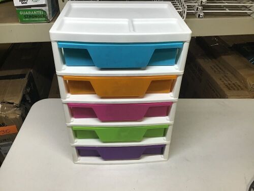 5-Drawer Storage Container with Multi-colored Drawers, See Pictures for Details - Appears New  - Lot 494