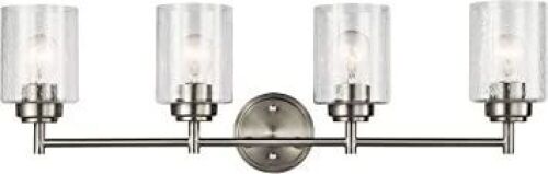 Kichler Winslow Vanity, 4-Light, Brushed Nickel - Appears New in Damaged Box  - Lot 511