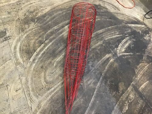 Lot of (10) Red Plant Cages - New with Minor Damage, See Pics - Lot 516