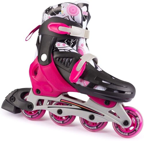 New Bounce Adjustable Inline Skates for Kids, Pink, Large - Appears New  - Lot 531
