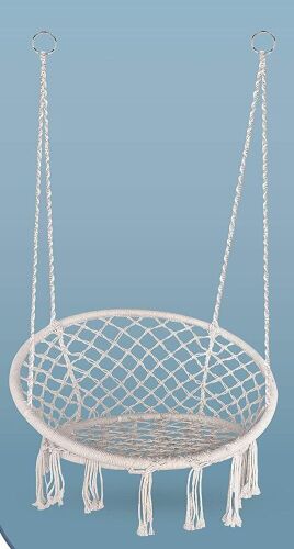 Macrame Hammock Chair Swing with Heavy Duty Hanging Hardware Kit - Appears New - Lot 570