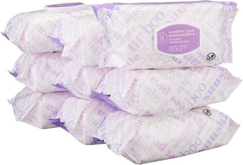 Amazon Elements Baby Wipes, Sensitive, 9 Packs of 80 - NEW - Lot 575