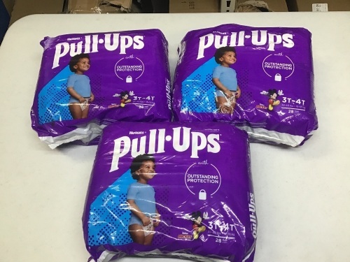 Lot of (3) New Packs of Pull-Ups Learning Designs Boys' Training Pants, 3T-4T, 112 Ct - Lot 598