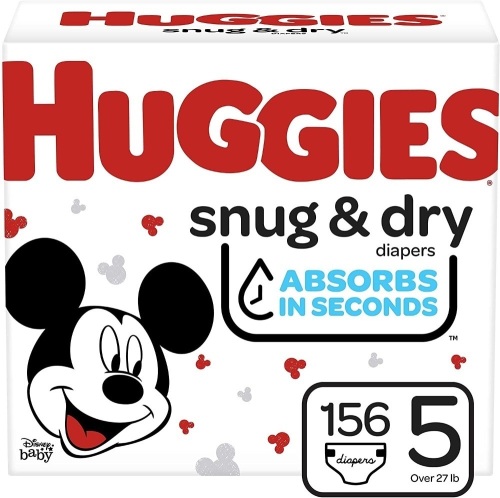 Huggies Snug & Dry Baby Diapers, Size 5, 156 Ct, One Month Supply - Lot 599