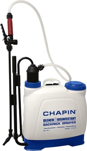 Chapin International 61575 Bleach & Disinfectant Backpack Sprayer, 4 gal, Translucent White. Appears New - Lot 662