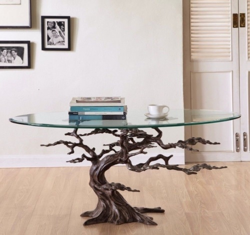 BASE ONLY of SPI Cypress Tree Metal and Glass Coffee Table - Appears New - Lot 666