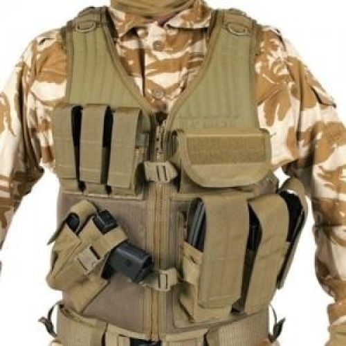 BLACKHAWK! Omega Cross Draw/Pistol Mag Vest - Coyote Tan. NEW - Lot 702