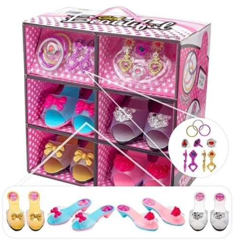 Shoes and Jewelry Boutique – Little Girl Princess Play Gift Set With 4 Pairs. NEW - Lot 704