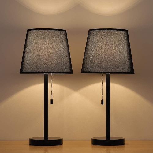 HAITRAL Bedside Table Lamps - Modern Nightstand Lamps Set of 2. NEW - Lot 706
