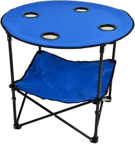 Picnic at Ascot Canvas Travel Folding Table, Royal Blue - Appears New  - Lot 720