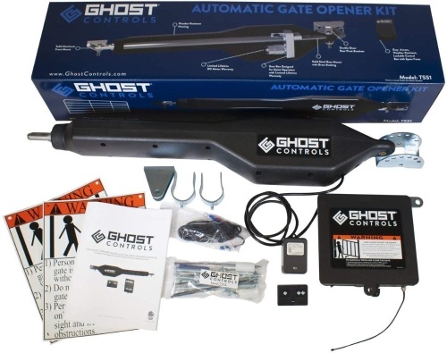 Ghost Controls TSS1 Heavy-Duty Single Automatic Gate Opener Kit for Swing Gates Up to 20' - Appears New in Damaged Box  - Lot 729