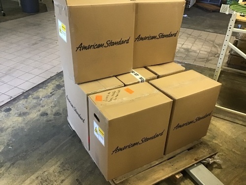 Pallet of (7) American Standard H2Optimum Toilet Tanks with 12" Rough-In, White - Appear New  - Lot 747