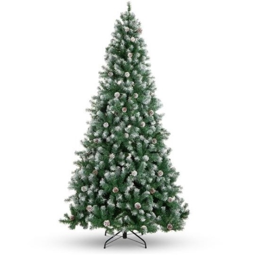 9 ft. Pre-Decorated Christmas Tree w/ Pine Cones, Flocked Branch Tips. Appears New - Lot 758