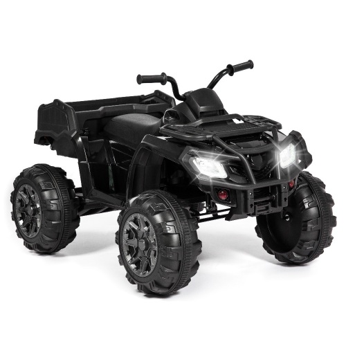 12V Kids Powered ATV Quad 4-Wheel Ride On Car w/ 2 Speeds, Spring Suspension, MP3, Storage - Black. Appears New - Lot 71