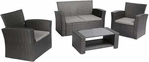 Baner Garden 4 Piece Outdoor Furniture Set in Black. Appears New - Lot 81