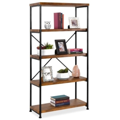 5-Tier Industrial Bookshelf w/ Metal Frame, Wood Shelves. Appears New - Lot 85