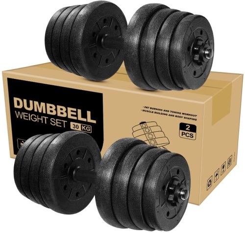 BESPORTBLE Adjustable Dumbbells with Total 66LB. New with damaged box - Lot 105